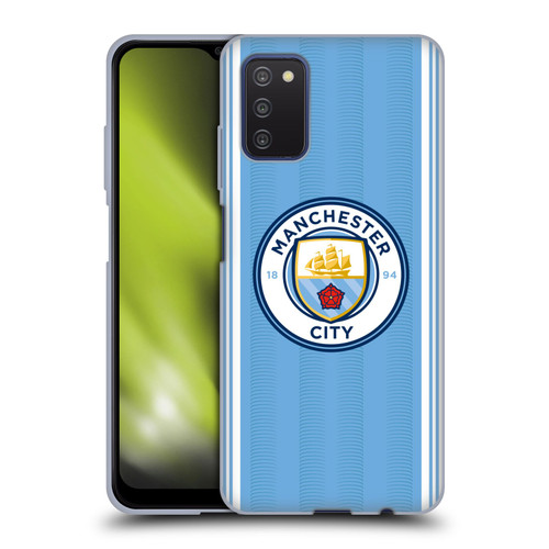 Manchester City Man City FC 2023/24 Badge Kit Home Soft Gel Case for Samsung Galaxy A03s (2021)