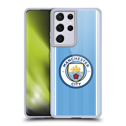 Manchester City Man City FC 2023/24 Badge Kit Home Soft Gel Case for Samsung Galaxy S21 Ultra 5G