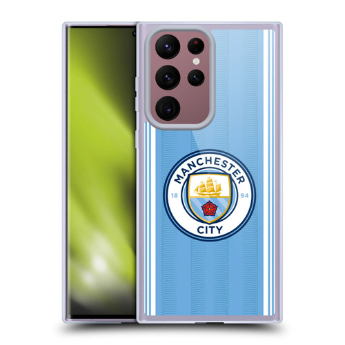 Manchester City Man City FC 2023/24 Badge Kit Home Soft Gel Case for Samsung Galaxy S22 Ultra 5G