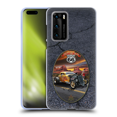 Larry Grossman Retro Collection Route 66 Hot Rod Coupe Soft Gel Case for Huawei P40 5G