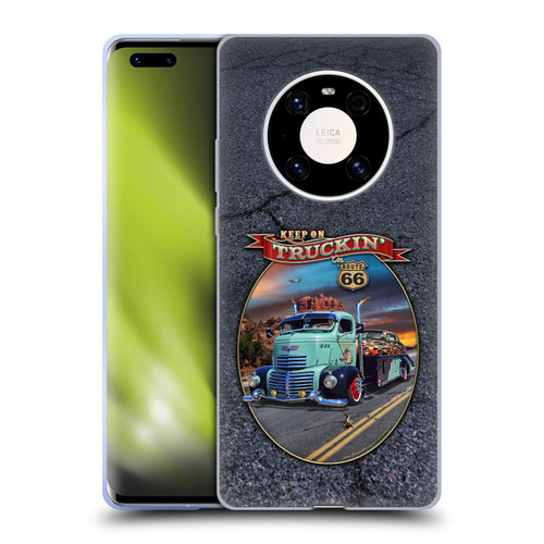 Larry Grossman Retro Collection Keep on Truckin' Rt. 66 Soft Gel Case for Huawei Mate 40 Pro 5G