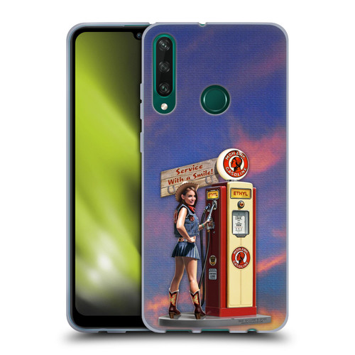 Larry Grossman Retro Collection Gasoline Girl Soft Gel Case for Huawei Y6p