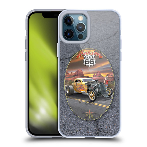 Larry Grossman Retro Collection Route 66 Hot Rod Coupe Soft Gel Case for Apple iPhone 12 Pro Max