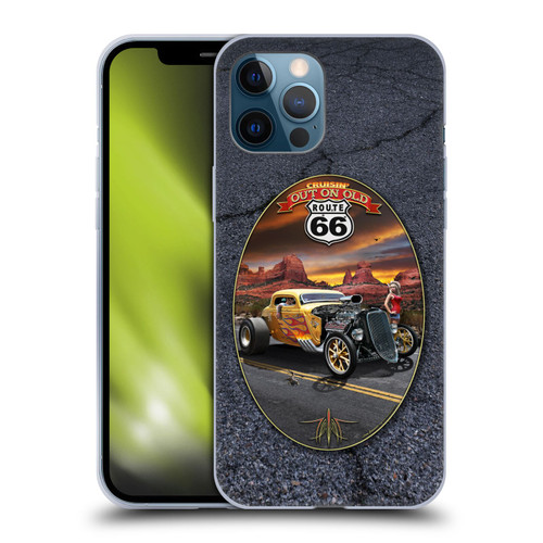 Larry Grossman Retro Collection Route 66 Hot Rod Coupe Soft Gel Case for Apple iPhone 12 Pro Max