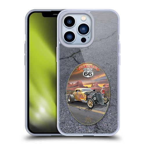 Larry Grossman Retro Collection Route 66 Hot Rod Coupe Soft Gel Case for Apple iPhone 13 Pro