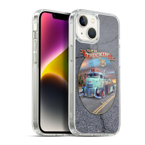 Larry Grossman Retro Collection Keep on Truckin' Rt. 66 Soft Gel Case for Apple iPhone 14