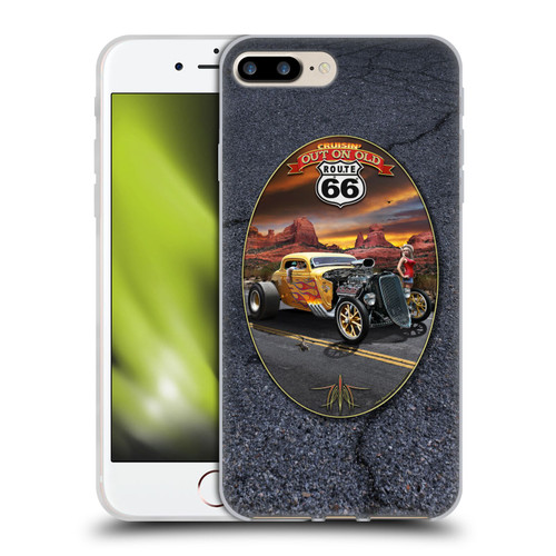 Larry Grossman Retro Collection Route 66 Hot Rod Coupe Soft Gel Case for Apple iPhone 7 Plus / iPhone 8 Plus
