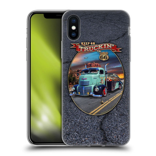 Larry Grossman Retro Collection Keep on Truckin' Rt. 66 Soft Gel Case for Apple iPhone X / iPhone XS