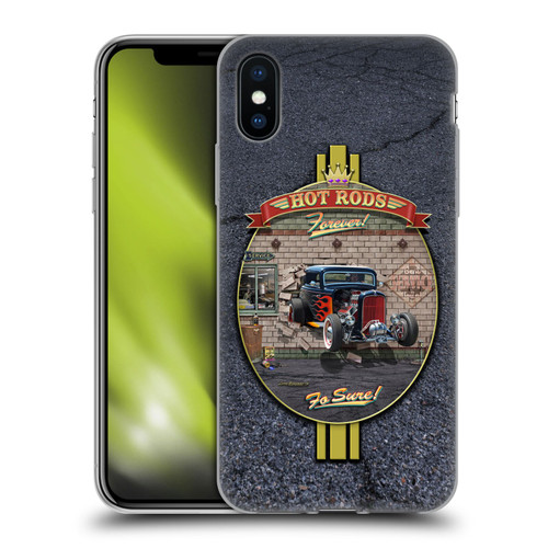 Larry Grossman Retro Collection Hot Rods Forever Soft Gel Case for Apple iPhone X / iPhone XS