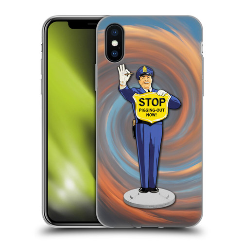 Larry Grossman Retro Collection Stop Pigging Out Soft Gel Case for Apple iPhone X / iPhone XS