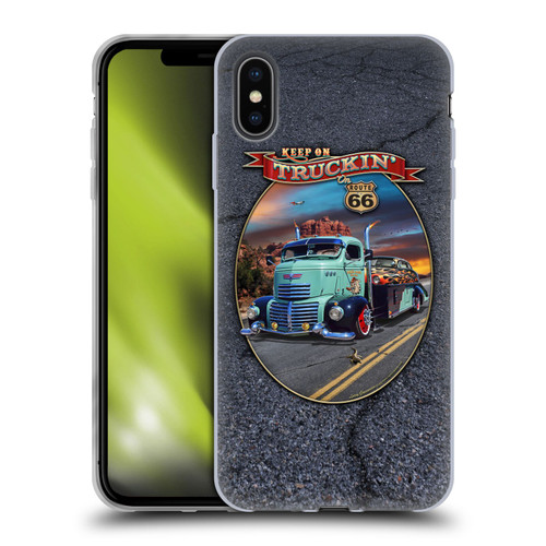 Larry Grossman Retro Collection Keep on Truckin' Rt. 66 Soft Gel Case for Apple iPhone XS Max