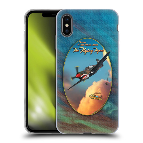 Larry Grossman Retro Collection P-40 Warhawk Flying Tiger Soft Gel Case for Apple iPhone XS Max