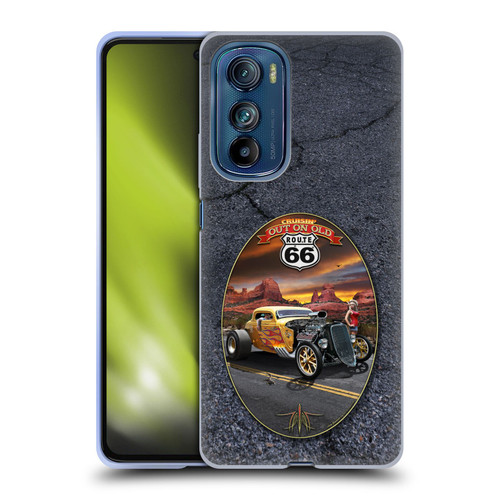 Larry Grossman Retro Collection Route 66 Hot Rod Coupe Soft Gel Case for Motorola Edge 30