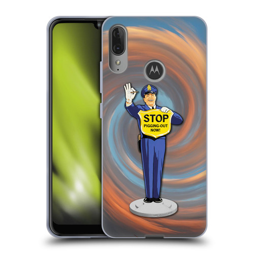 Larry Grossman Retro Collection Stop Pigging Out Soft Gel Case for Motorola Moto E6 Plus