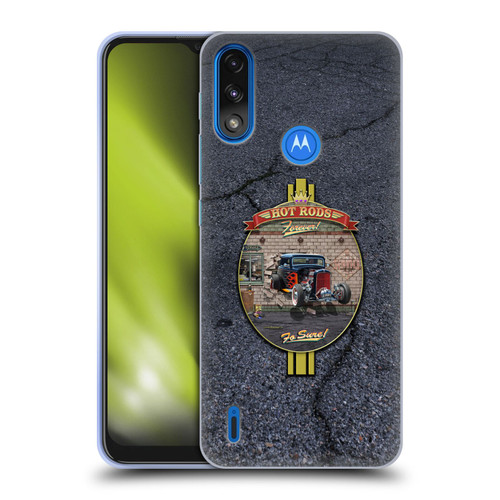 Larry Grossman Retro Collection Hot Rods Forever Soft Gel Case for Motorola Moto E7 Power / Moto E7i Power