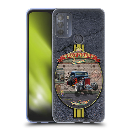 Larry Grossman Retro Collection Hot Rods Forever Soft Gel Case for Motorola Moto G50