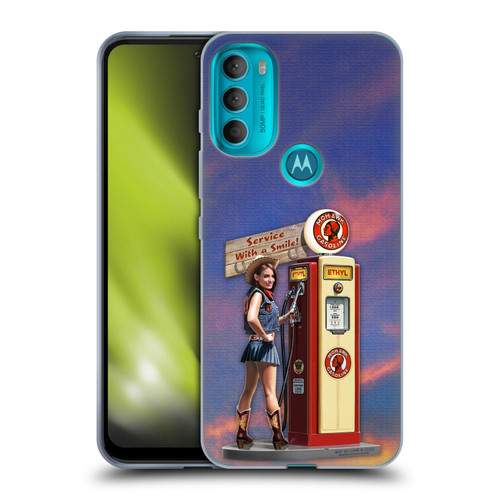 Larry Grossman Retro Collection Gasoline Girl Soft Gel Case for Motorola Moto G71 5G
