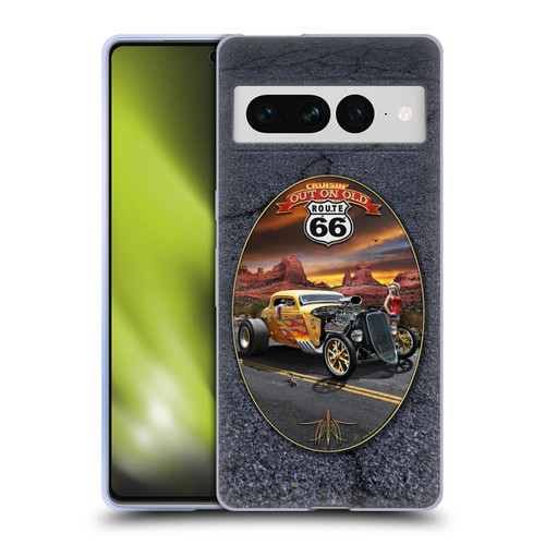 Larry Grossman Retro Collection Route 66 Hot Rod Coupe Soft Gel Case for Google Pixel 7 Pro