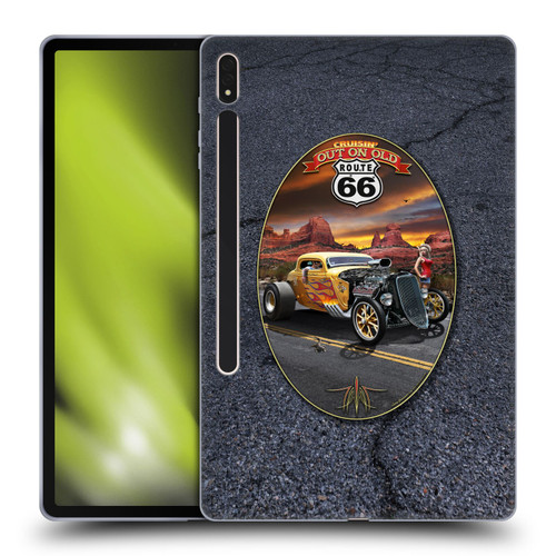 Larry Grossman Retro Collection Route 66 Hot Rod Coupe Soft Gel Case for Samsung Galaxy Tab S8 Plus