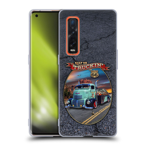 Larry Grossman Retro Collection Keep on Truckin' Rt. 66 Soft Gel Case for OPPO Find X2 Pro 5G