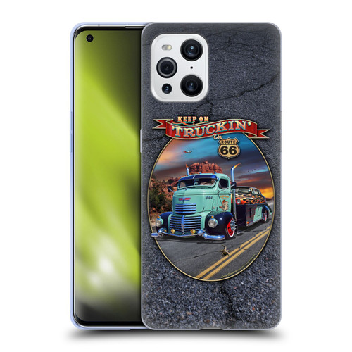 Larry Grossman Retro Collection Keep on Truckin' Rt. 66 Soft Gel Case for OPPO Find X3 / Pro