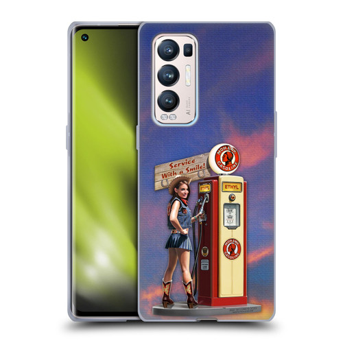 Larry Grossman Retro Collection Gasoline Girl Soft Gel Case for OPPO Find X3 Neo / Reno5 Pro+ 5G