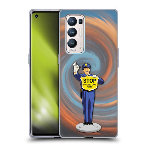 Larry Grossman Retro Collection Stop Pigging Out Soft Gel Case for OPPO Find X3 Neo / Reno5 Pro+ 5G