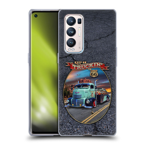Larry Grossman Retro Collection Keep on Truckin' Rt. 66 Soft Gel Case for OPPO Find X3 Neo / Reno5 Pro+ 5G