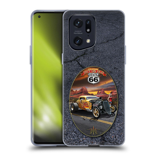 Larry Grossman Retro Collection Route 66 Hot Rod Coupe Soft Gel Case for OPPO Find X5 Pro