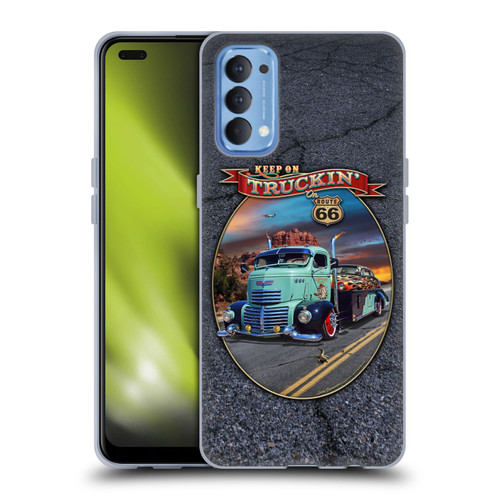 Larry Grossman Retro Collection Keep on Truckin' Rt. 66 Soft Gel Case for OPPO Reno 4 5G
