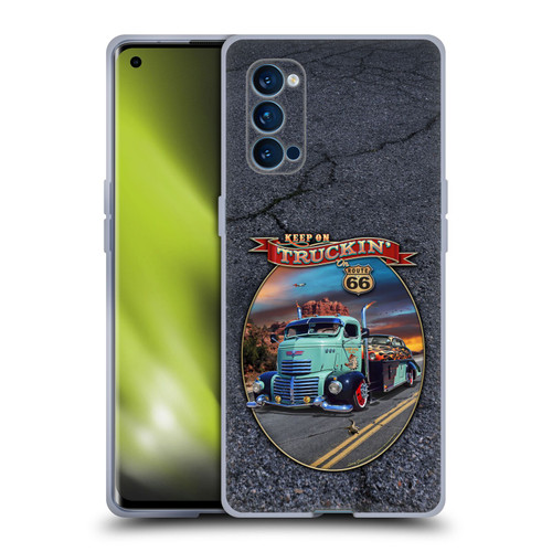 Larry Grossman Retro Collection Keep on Truckin' Rt. 66 Soft Gel Case for OPPO Reno 4 Pro 5G