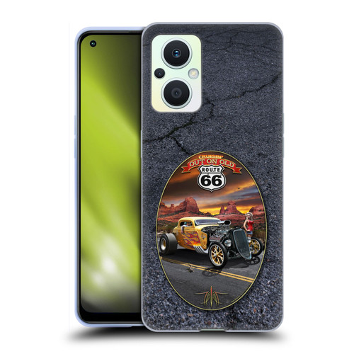 Larry Grossman Retro Collection Route 66 Hot Rod Coupe Soft Gel Case for OPPO Reno8 Lite