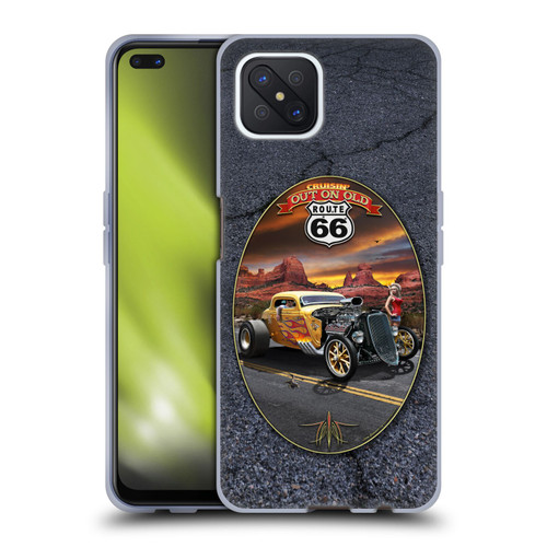 Larry Grossman Retro Collection Route 66 Hot Rod Coupe Soft Gel Case for OPPO Reno4 Z 5G