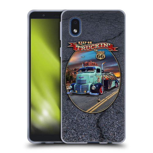 Larry Grossman Retro Collection Keep on Truckin' Rt. 66 Soft Gel Case for Samsung Galaxy A01 Core (2020)