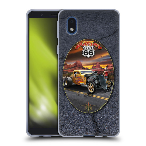 Larry Grossman Retro Collection Route 66 Hot Rod Coupe Soft Gel Case for Samsung Galaxy A01 Core (2020)