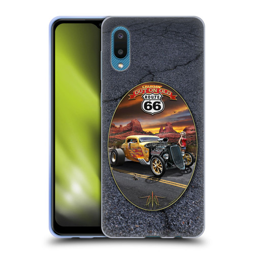 Larry Grossman Retro Collection Route 66 Hot Rod Coupe Soft Gel Case for Samsung Galaxy A02/M02 (2021)