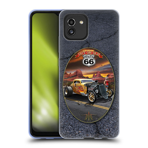 Larry Grossman Retro Collection Route 66 Hot Rod Coupe Soft Gel Case for Samsung Galaxy A03 (2021)