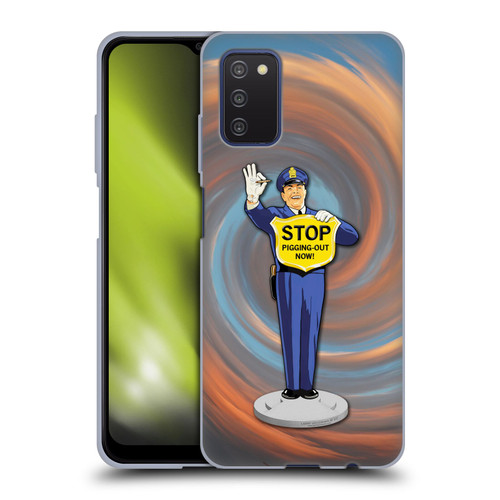 Larry Grossman Retro Collection Stop Pigging Out Soft Gel Case for Samsung Galaxy A03s (2021)