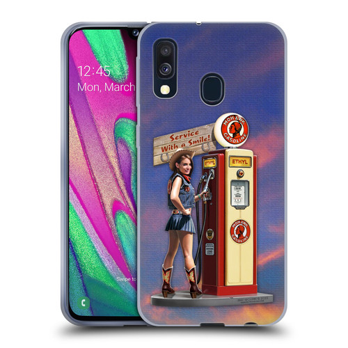 Larry Grossman Retro Collection Gasoline Girl Soft Gel Case for Samsung Galaxy A40 (2019)