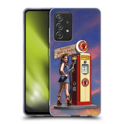 Larry Grossman Retro Collection Gasoline Girl Soft Gel Case for Samsung Galaxy A52 / A52s / 5G (2021)