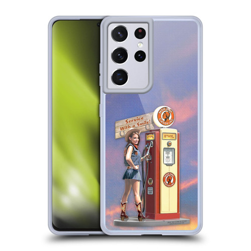 Larry Grossman Retro Collection Gasoline Girl Soft Gel Case for Samsung Galaxy S21 Ultra 5G