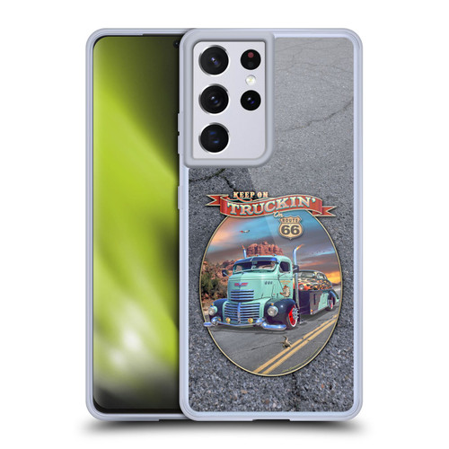Larry Grossman Retro Collection Keep on Truckin' Rt. 66 Soft Gel Case for Samsung Galaxy S21 Ultra 5G