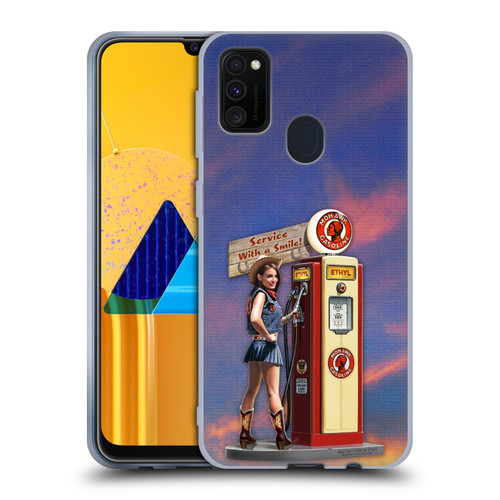 Larry Grossman Retro Collection Gasoline Girl Soft Gel Case for Samsung Galaxy M30s (2019)/M21 (2020)