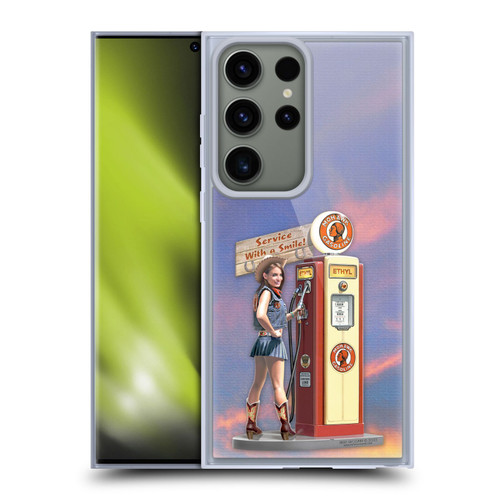 Larry Grossman Retro Collection Gasoline Girl Soft Gel Case for Samsung Galaxy S23 Ultra 5G