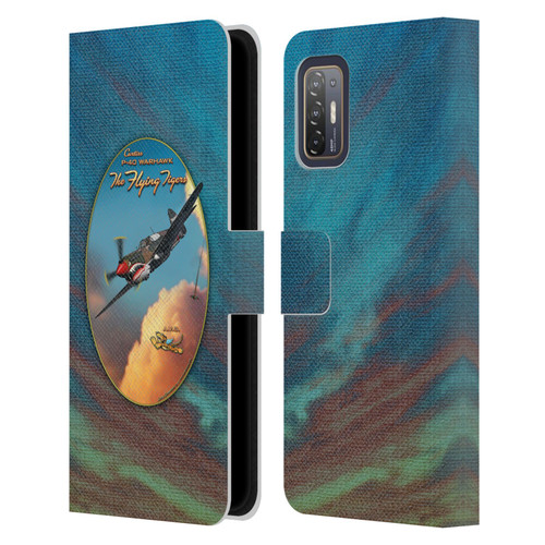 Larry Grossman Retro Collection P-40 Warhawk Flying Tiger Leather Book Wallet Case Cover For HTC Desire 21 Pro 5G
