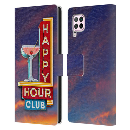 Larry Grossman Retro Collection Happy Hour Club Leather Book Wallet Case Cover For Huawei Nova 6 SE / P40 Lite