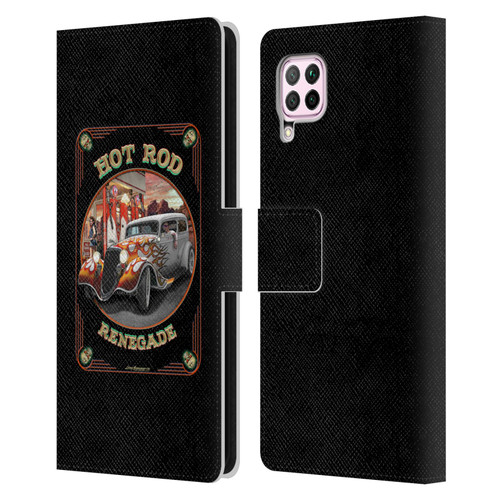 Larry Grossman Retro Collection Hot Rod Renegade Leather Book Wallet Case Cover For Huawei Nova 6 SE / P40 Lite