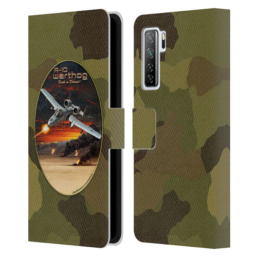 Larry Grossman Retro Collection A-10 Warthog Leather Book Wallet Case Cover For Huawei Nova 7 SE/P40 Lite 5G
