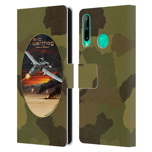 Larry Grossman Retro Collection A-10 Warthog Leather Book Wallet Case Cover For Huawei P40 lite E