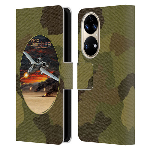 Larry Grossman Retro Collection A-10 Warthog Leather Book Wallet Case Cover For Huawei P50